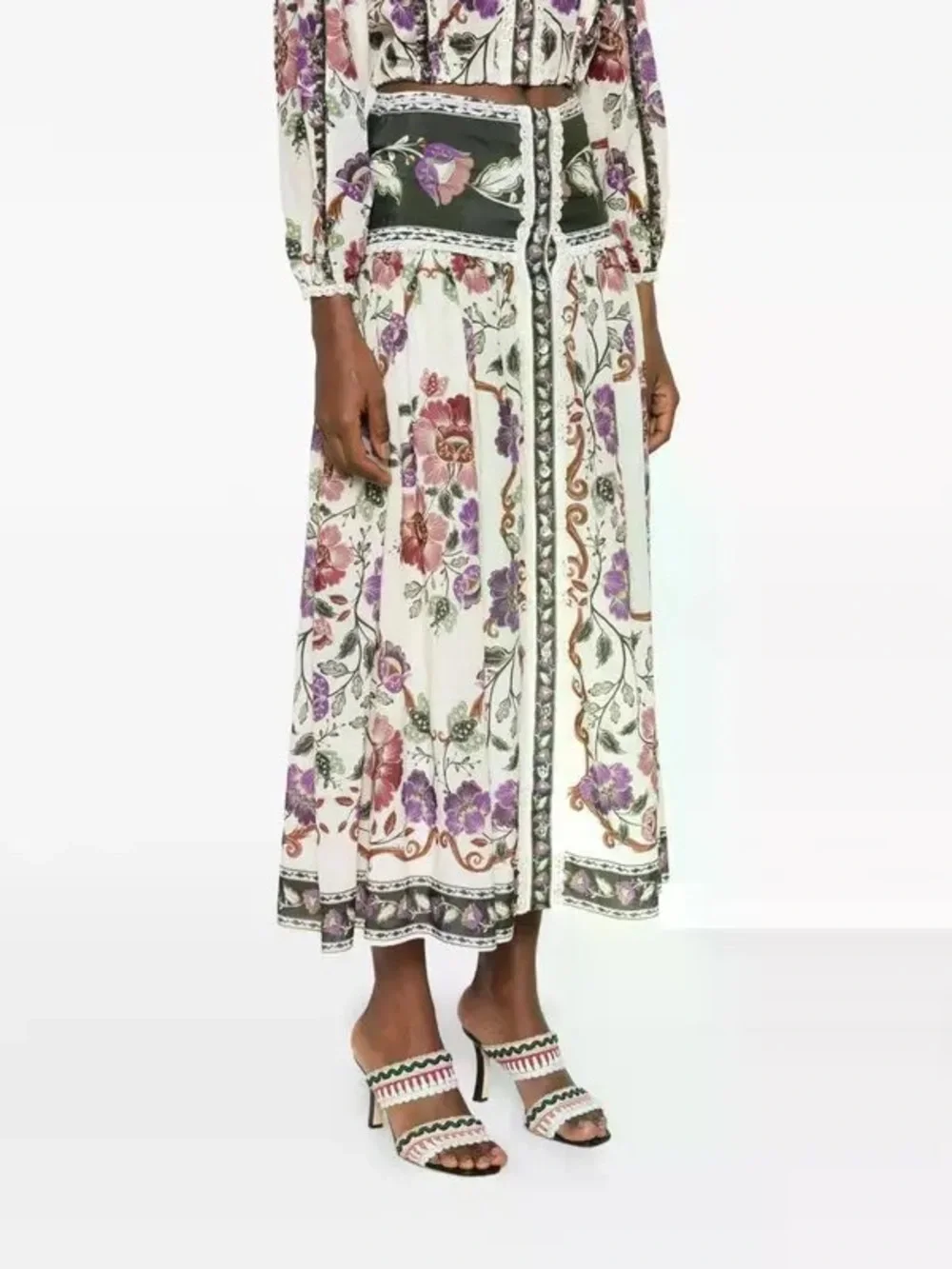 Farm Rio Cream Rococo Flowers Skirt